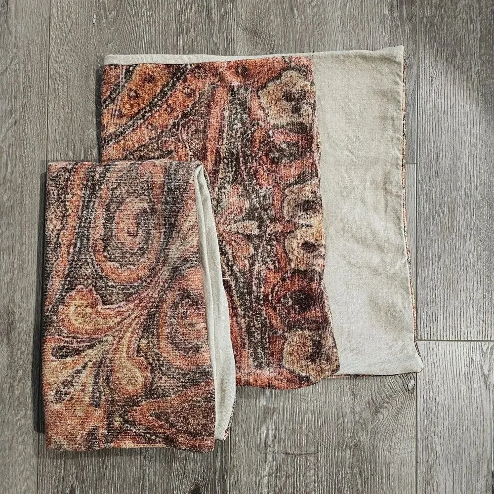 Pottery Barn Angelo Lumbar Pillow Covers - Set Of 2 16x26 Brown Persian